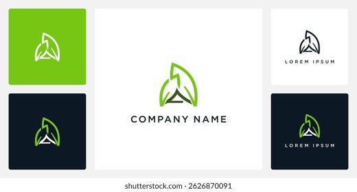 Logotipo de la letra A de la hoja de Naturaleza