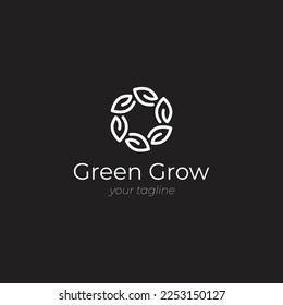 nature leaf logo, circle of the leaves. logo template