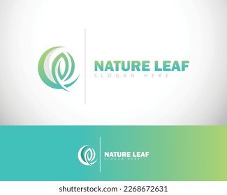 Nature leaf logo creative icon design vector green leave health care herbal organic