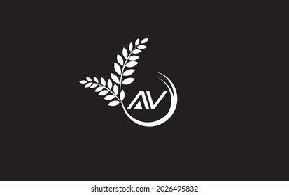 Nature and leaf logo design by AV letter
