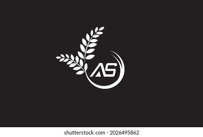 Diseño del logotipo de la naturaleza y la hoja por carta de AS