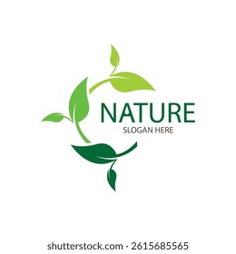 nature leaf logo design on white background