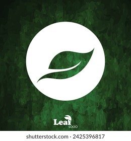 Nature Leaf Logo Design for Social Media Template and Green Texture Background