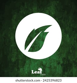 Nature Leaf Logo Design for Social Media Template and Green Texture Background
