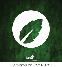 Nature Leaf Logo Design for Social Media Template and Green Texture Background