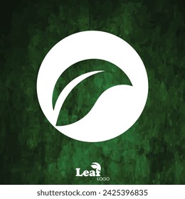 Nature Leaf Logo Design for Social Media Template and Green Texture Background