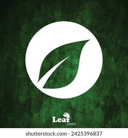 Nature Leaf Logo Design for Social Media Template and Green Texture Background