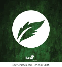 Nature Leaf Logo Design for Social Media Template and Green Texture Background