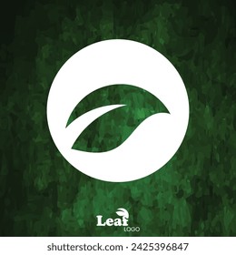 Nature Leaf Logo Design for Social Media Template and Green Texture Background