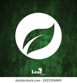 Nature Leaf Logo Design for Social Media Template and Green Texture Background