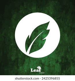 Nature Leaf Logo Design for Social Media Template and Green Texture Background