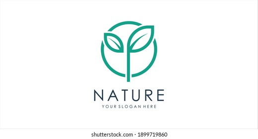 nature leaf logo design template	