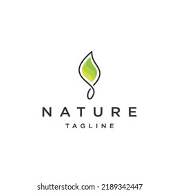 Nature leaf logo design template flat vector