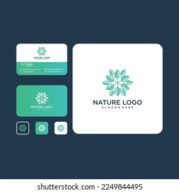 nature leaf logo design template