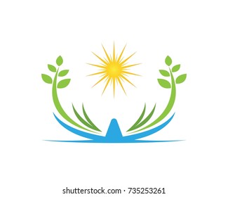 Nature leaf logo design template