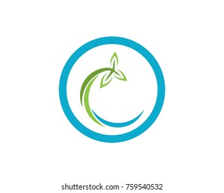 Nature leaf logo design template