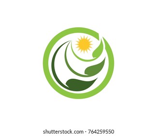 Nature leaf logo design template