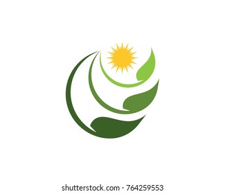 Nature leaf logo design template