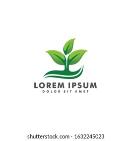 Nature leaf logo design, Tree icon logotype vector illustration