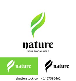 nature leaf logo design vector template