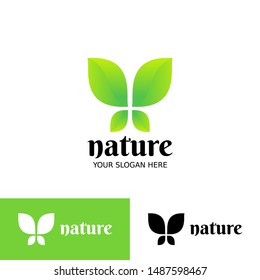 nature leaf logo design vector template