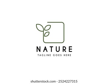 Ilustração do vetor do projeto do logotipo da folha da natureza, logotipo da folha simples e minimalista