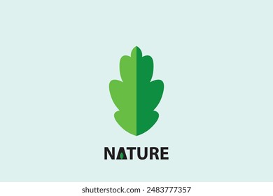 Nature leaf logo, Nature logo with green leaf shape.