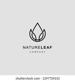Nature leaf logo icon with black color.