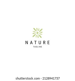 Nature leaf logo icon design template flat vector