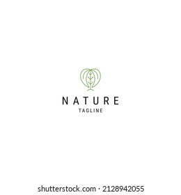 Plantilla de diseño de icono de la hoja de naturaleza vector plano