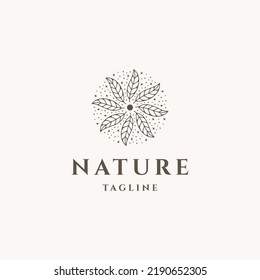 Nature leaf logo icon design template flat vector illustration 