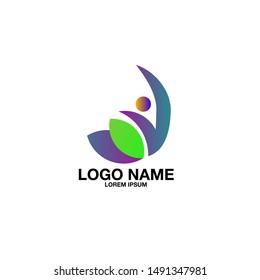 nature or leaf logo icon for organic food industry or health and beauty company 