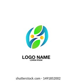 nature or leaf logo icon for organic food industry or health and beauty company 