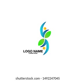 nature or leaf logo icon for organic food industry or health and beauty company 