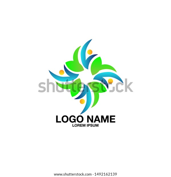 Nature Leaf Logo Icon Organic Food Stock Vector Royalty Free