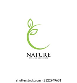 plantilla vectorial de icono de logotipo de hoja de naturaleza.