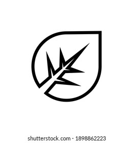 nature leaf logo in line style black color, natural design