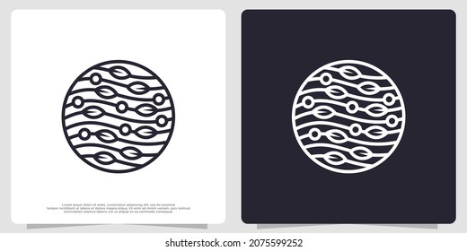Nature leaf logo, made with leaf circle