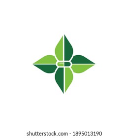 Nature Leaf Logo, Pill Nature Concept, Design Vector Icon Illustration