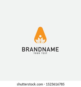 Nature leaf logo. Round emblem flower in a Natural in linear style. for design shop, cosmetic, beauty, perfume, spa, yoga.