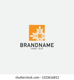 Nature leaf logo. Round emblem flower in a Natural in linear style. for design shop, cosmetic, beauty, perfume, spa, yoga.