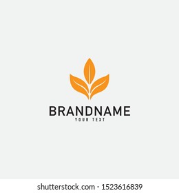 Nature leaf logo. Round emblem flower in a Natural in linear style. for design shop, cosmetic, beauty, perfume, spa, yoga.