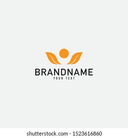 Nature leaf logo. Round emblem flower in a Natural in linear style. for design shop, cosmetic, beauty, perfume, spa, yoga.
