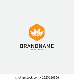 Nature leaf logo. Round emblem flower in a Natural in linear style. for design shop, cosmetic, beauty, perfume, spa, yoga.