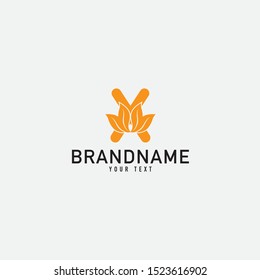 Nature leaf logo. Round emblem flower in a Natural in linear style. for design shop, cosmetic, beauty, perfume, spa, yoga.