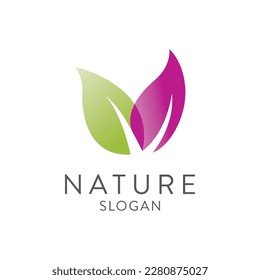 nature leaf logo vector design. Healthy eco food, ecology, spa, business, diet , yoga logo design