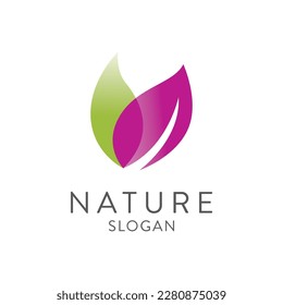diseño vectorial de logotipo de hoja natural. Comida ecológica sana, ecología, EPA, negocios, dieta, diseño de logotipo de yoga