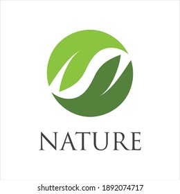 nature leaf logo vector illustration design template