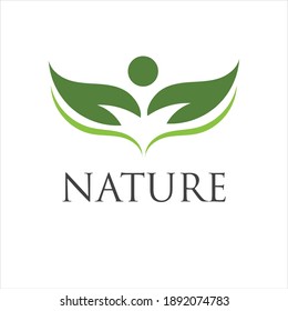 plantilla de diseño de ilustración vectorial de logotipo de hoja de naturaleza