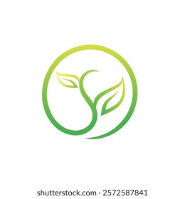 nature leaf logo vector illustration design template